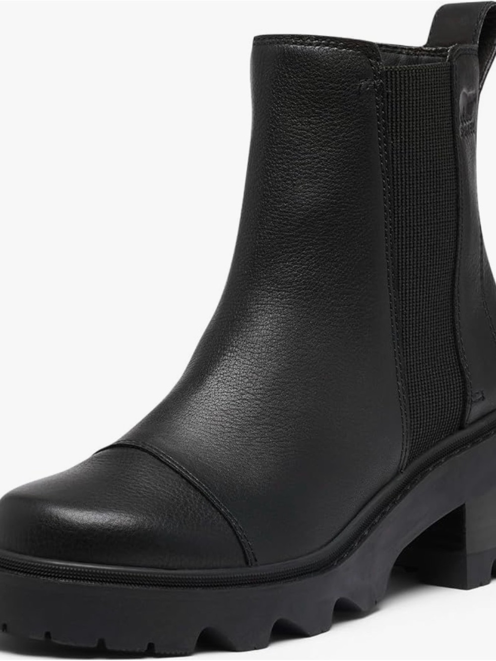NWOT Sorel Black Leather Chelsea Lug Ankle Boots